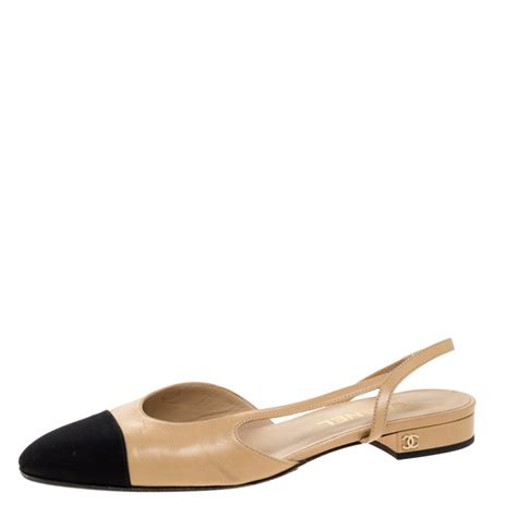 chanel slingpumps|Chanel style slingback flats.